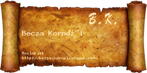 Becza Kornél névjegykártya